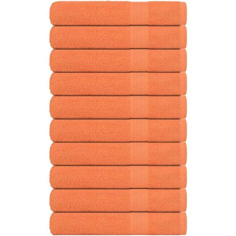 Toallas de sauna 10 uds 100% algodón naranja 80x200 cm 360 gsm vidaXL