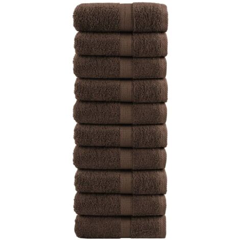 Toallas de mano premium SOLUND 10 unidades marrón 30x30 cm 600 g/m² vidaXL