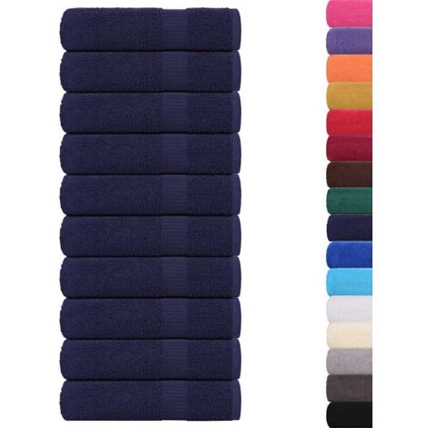 Toallas de mano 10uds azul marino 50x100cm 360gsm 100% algodón vidaXL