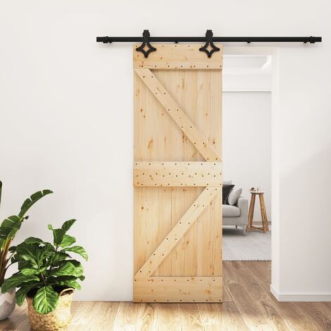 Puerta corredera con herrajes madera maciza de pino 70x210 cm vidaXL (1/5)
