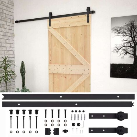 Puerta corredera con herrajes madera maciza de pino 100x210 cm vidaXL