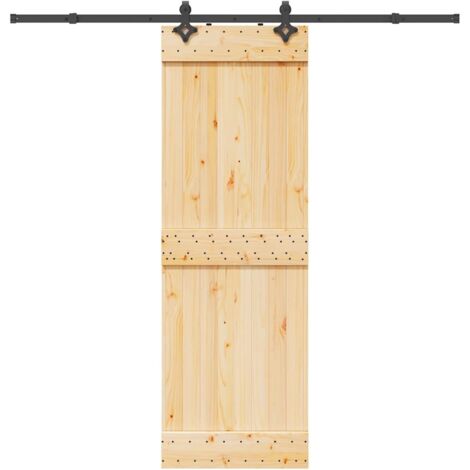 Puerta corredera con herrajes madera maciza de pino 70x210 cm vidaXL (1/5)