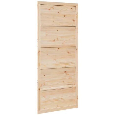 Puerta de Granero Natural 80 x 208 cm Madera maciza de Pino vidaXL
