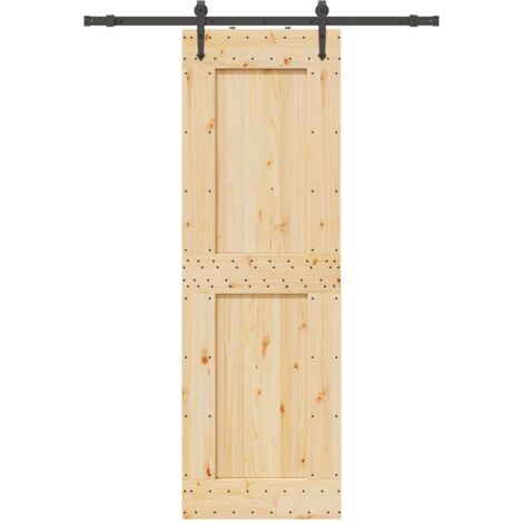 Puerta corredera con herrajes madera maciza de pino 70x210 cm vidaXL