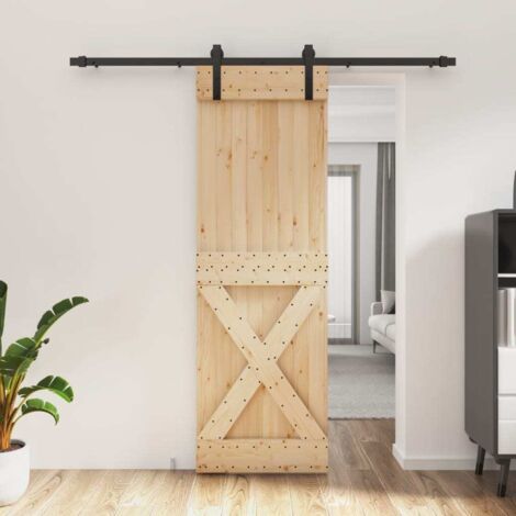 Puerta corredera con herrajes madera maciza de pino 70x210 cm vidaXL (1/5)