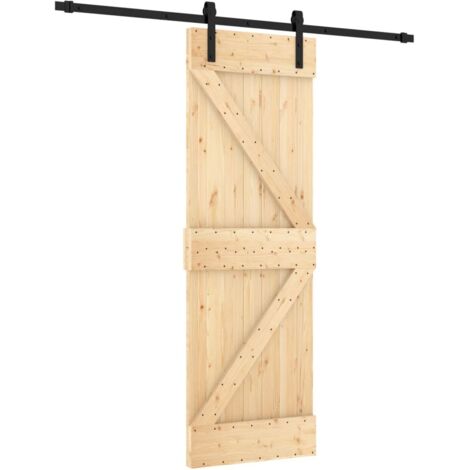 Puerta corredera con herrajes madera maciza de pino 70x210 cm vidaXL
