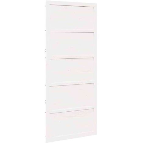 Puerta de Granero Blanco 80 x 208 cm Madera maciza de Pino vidaXL
