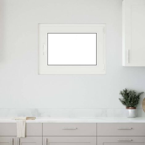 Ventana de sótano "RISOR" 80x50 cm oscilobatiente DIN derecha blanca vidaXL (1/5)