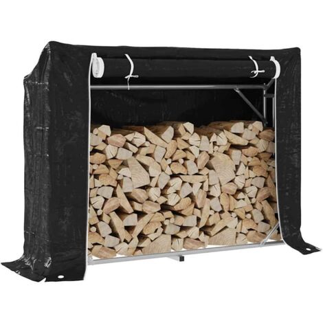 Leñero cubierta lluvia 151x40,5x110,5 cm acero galvanizado vidaXL