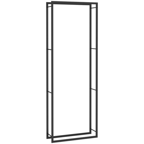 vidaXL Leñero negro mate 80x28x222 cm acero