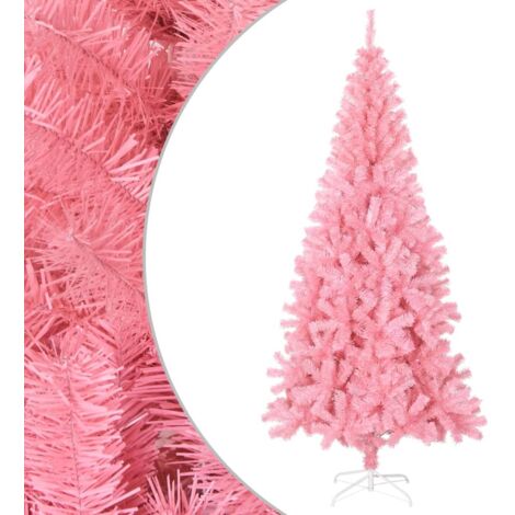 vidaXL Árbol de Navidad artificial con soporte PVC rosa 240 cm