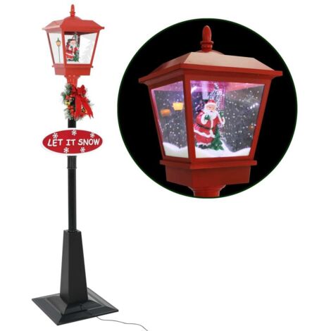 Farola de Navidad con Papá Noel y LED 180 cm vidaXL