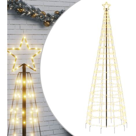vidaXL Árbol de Navidad LED con estacas 570 LEDs blanco cálido 300 cm (1/5)