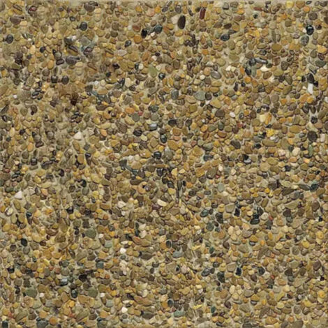 Terrazo de Canto rodado PiedraViva / Ocre / Pack 15 un (2.40 m2) / 40x40x4 cm - Piedra fina - Fondo gris