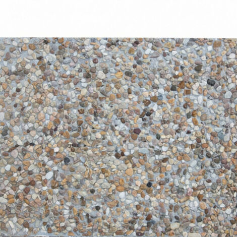 Terrazo de Canto rodado PiedraViva / Amarillo / Pack 15 un (2.40 m2) / 40x40x4 cm - Piedra fina - Fondo gris