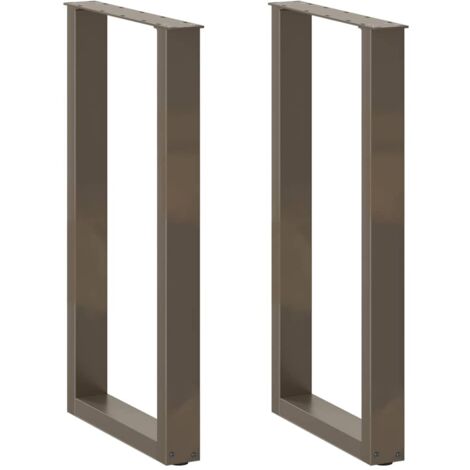 Patas para mesa de bar en forma de U (2 unidades, acero natural, 50 x 90-91 cm) vidaXL