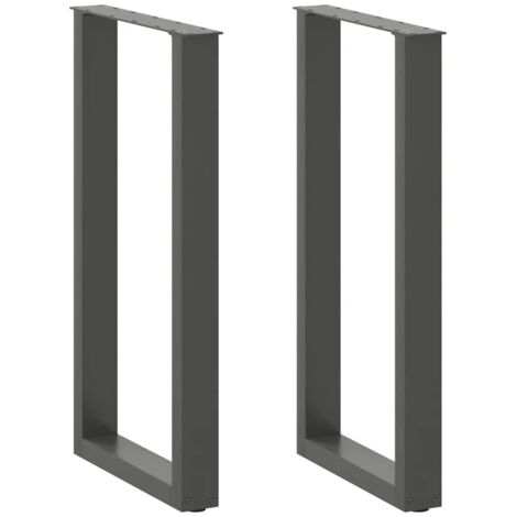 Patas para mesa de bar en forma de U (2 unidades), antracita, 40 x (90-91) cm, acero vidaXL