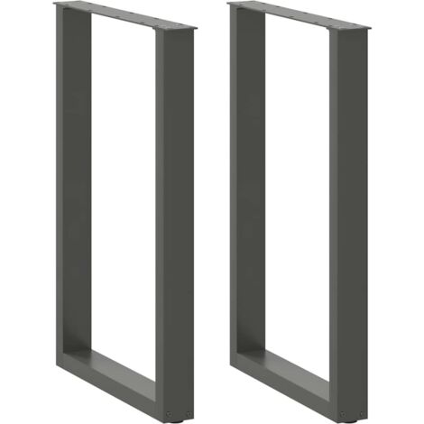 Patas para mesa de bar en forma de U (2 unidades), antracita, 60 x (90-91) cm, acero vidaXL