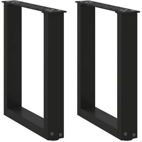 Patas para mesa de centro en forma de U (2 unidades), color negro, 38 x (42-43) cm, acero vidaXL
