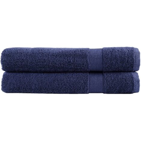 Toallas premium SOLUND 2 uds azul marino 100x200 cm 600 gsm vidaXL