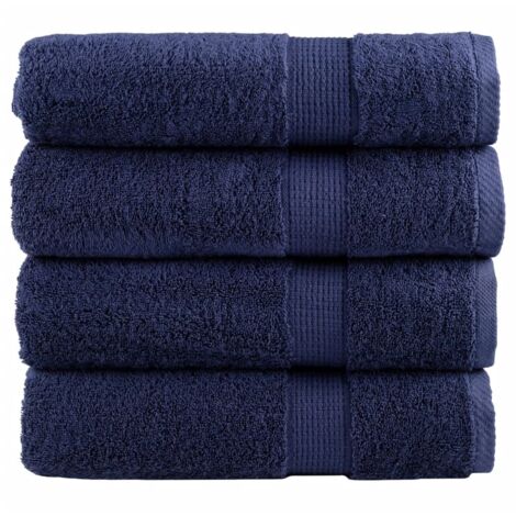vidaXL Toallas de ducha SOLUND 4 uds azul marino 70x140 cm 600 gsm