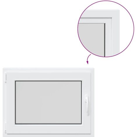 Ventana de sótano "RISOR" 80x50 cm oscilobatiente DIN izquierda blanca vidaXL