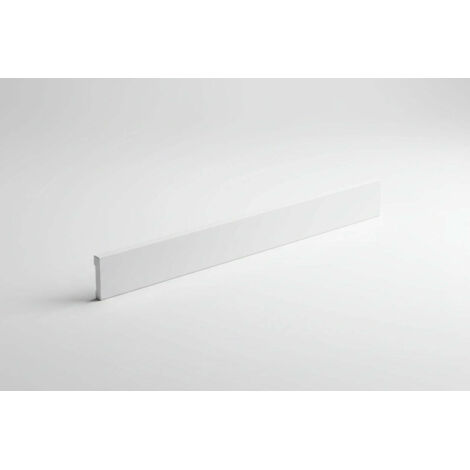 Baldosa porcelánica Blanco Mate 60x8x9.5 cm Rodapie / Caja 12 un