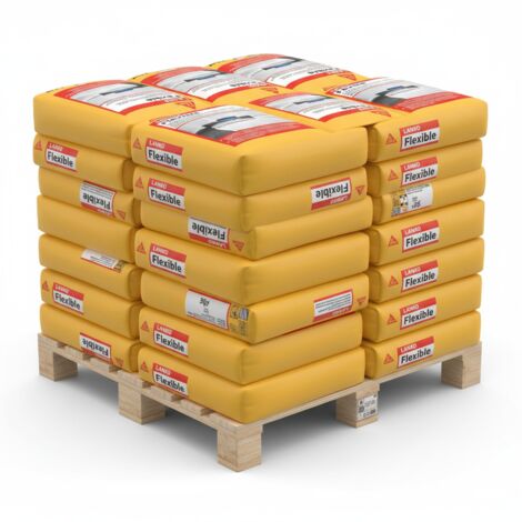 Sika LANKO® Flexible - Cemento cola flexible para cerámica Palet de 24 Sacos 25 kg / Blanco