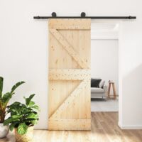 Puerta corredera con herrajes madera maciza de pino 70x210 cm vidaXL