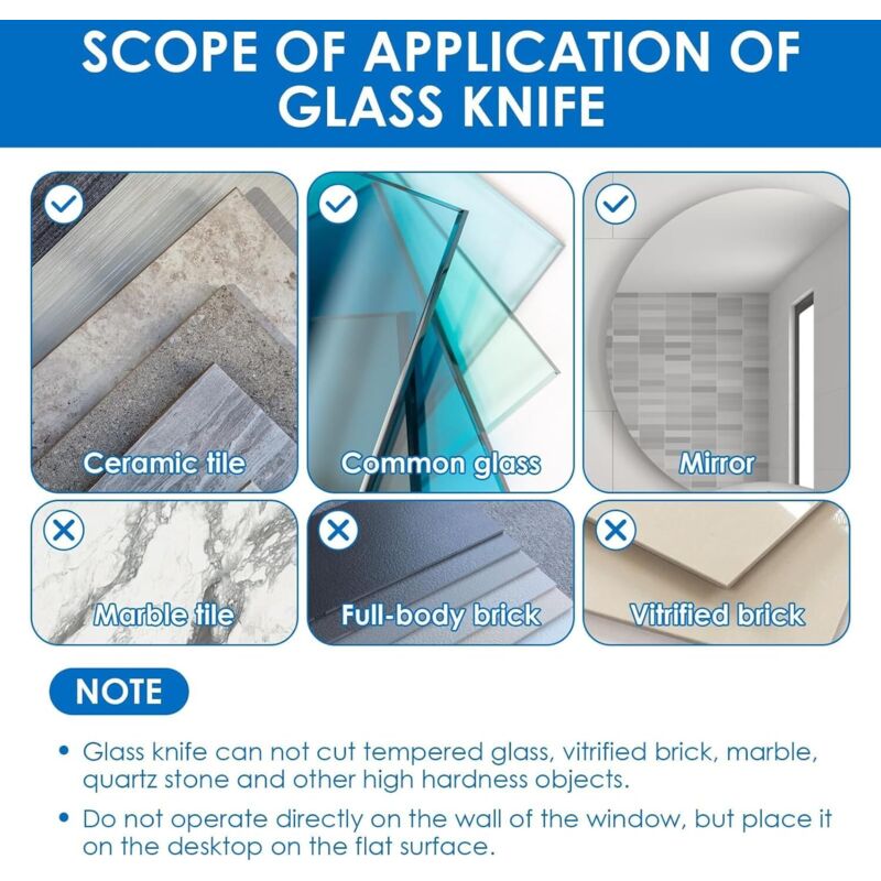 Lot De 5 Pièces Outil De Coupe Verre, Coupe-Nerre, Outil