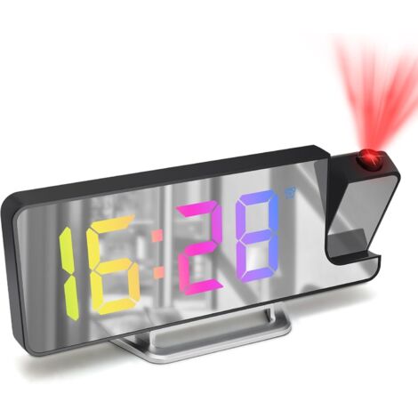 Radio Réveil Projecteur Plafond, Réveil Numérique Led Avec Prise