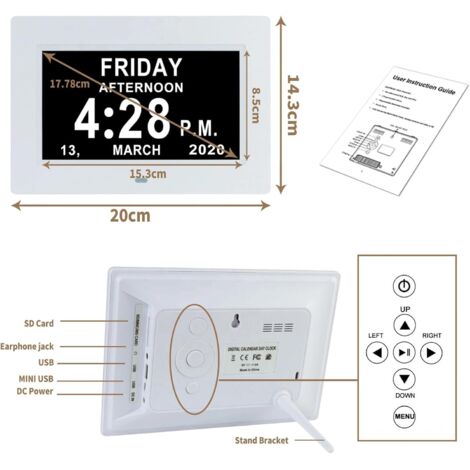 Jectse Calendrier Numérique 10.1 Pouces – Planificateur Familial WiFi, Sync Avec Apps, Ecran Tactile HD