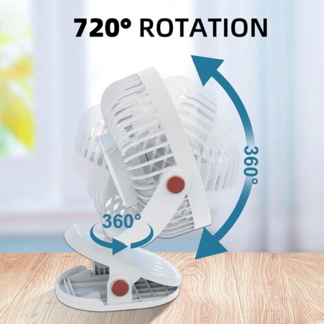 Ventilateur De Bureau USB Rechargeable - Écran Numérique, 5 Vitesses, Batterie 5400mAh - Inclinable 90°, Silencieux <35dB