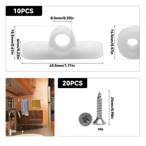 Lot De 10 œillets De Bureau Blancs 50 Mm – Passe-câbles Pour Table – Gestion Des Fils – ABS, Couvercle Amovible