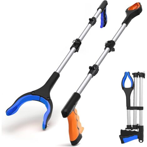 2 Pince Ramasse Objet 110cm Télescopique Avec Aimant - Outil Ramassage Déchets Pliable