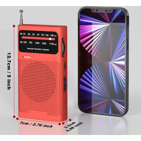 Radio Portable AM FM à Piles - Réception Longue Portée Avec Haut-Parleur Intégré Pour Voyage Et Urgence