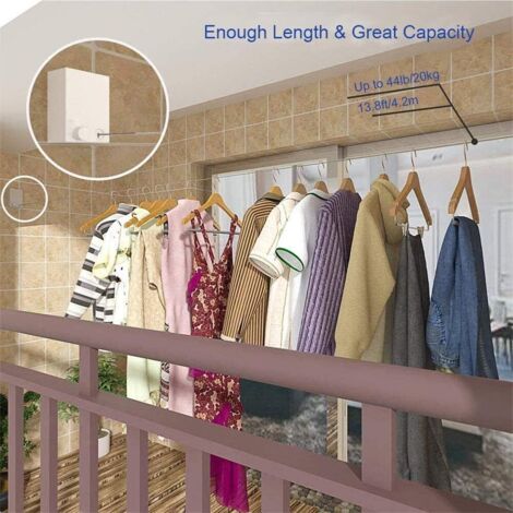 AUXPhome Corde à Linge Tri-Tressée Portable - Séchage Intérieur Extérieur Sans Pinces Pour Camping Et Maison
