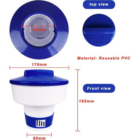 Qaziuy Doseur Flottant Pour Piscine - Flotteur De Chlore Pliable Bleu/Blanc