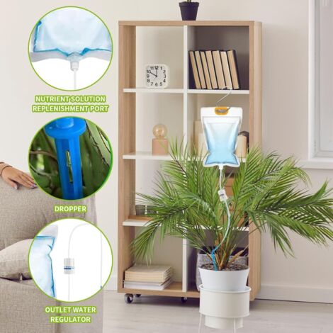 Lot De 5 Sacs D'Irrigation Goutte à Goutte 3,5 L - Arrosage Automatique Avec Valve Réglable Pour Plantes