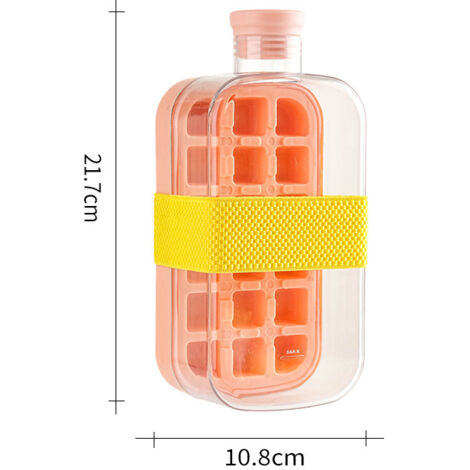 Lot De 2 Bouteilles à Glaçons 2 En 1 – Bac Vertical Sans Contact 500ml + 800ml Avec Paille Et Libération One-Touch (Blanc)