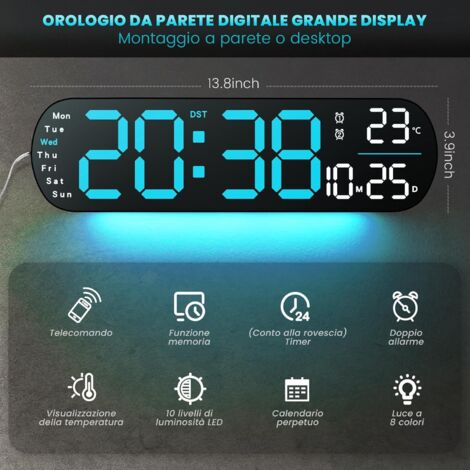 Horloge murale avec LED et télécommande - Test et Avis