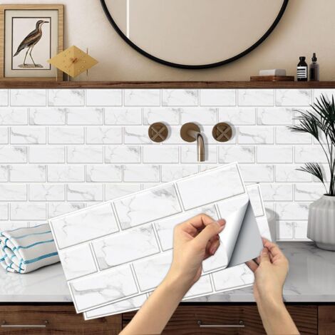 WALPLUS Credence Adhesive pour Cuisine Carrelage Adhesif Mural Cuisine Salle de Bain Carreaux Adhesif Cuisine Résistant à la Chaleur Imperméable à l'eau Pierre de marbre noir 12pcs 15.4x30.5cm WALPLUS Credence Adhesive pour Cuisine Carrelage Adhesif Mural Cuisine Salle de Bain Carreaux Adhesif Cuisine Résistant à la Chaleur Imperméable à l'eau Pierre de marbre noir 12pcs 15.4x30.5cm