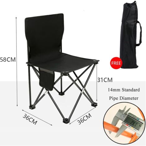 Chaise De Camping Pliante Avec Housse De Rangement - Portable, Pliante, Pour Pique-nique Ou Parc