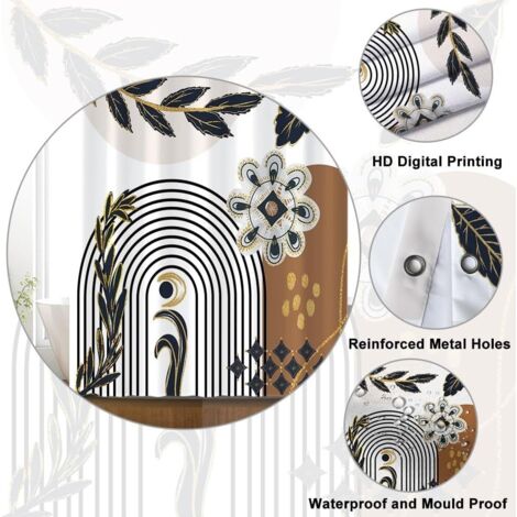 Rideau Douche Anti Moisissure 90x180cm Lavande Tropicale Feuilles Palmier - Imperméable Lavable