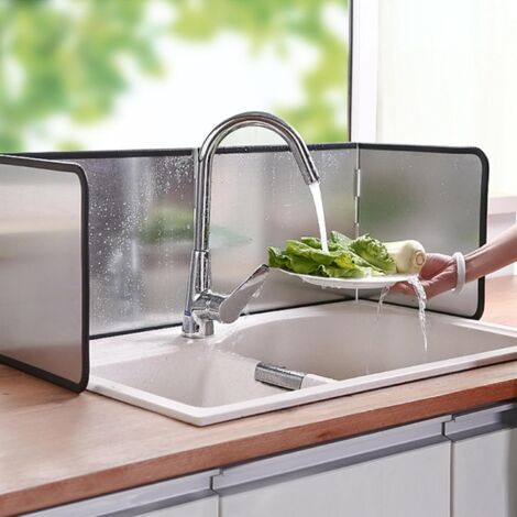 Plaque Anti-Éclaboussures Pliable 4 Côtés - Protection Cuisine 76x29x30 Cm, Anti-Graisse Et Eau Pour Plaque De Cuisson Et Évier