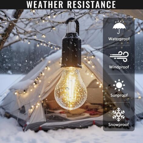 Lampe De Camping Rechargeable LED, Lanterne Portable IP65, 3 Modes De Luminosite Ideale Pour Camping Randonnee Urgence Lumiere Chaude Batterie Integree 4 Pieces Classe Energetique A 89621719