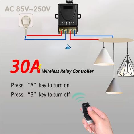 Interrupteur télécommande sans fil pour double commande de lampe