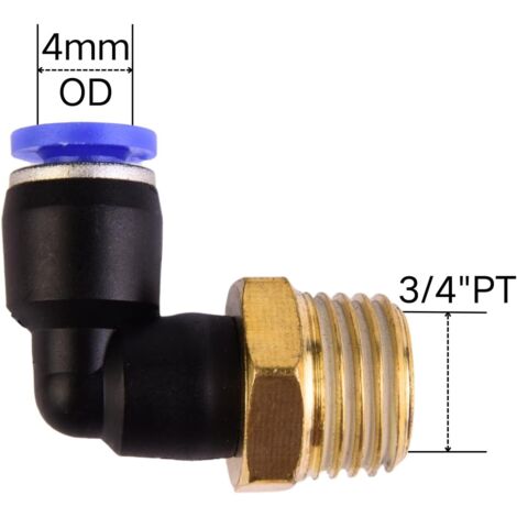 Lot De 4 Raccords Pneumatiques Coudés 90° 3/8" Mâle Vers 10 Mm – Air Comprimé Qualité Industrielle