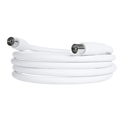 Câble Coaxial TV 100 Mètres – Blindé 5x, SAT/HD/4K, 13dB, Blanc | Neuf, Origine Allemagne