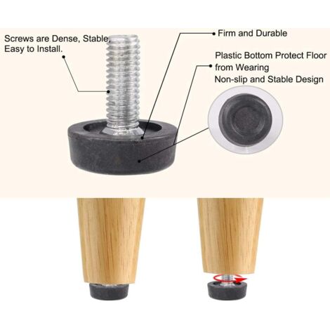 HURRISE patte de meuble réglable 4Pcs Canapé Jambe En Alliage D